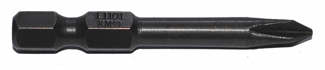 Power Bit: Power Bit, Imperial, PH1 Bit Industry Size, #1 Bit Size, Std, Hex, S2 Steel, 5 PK