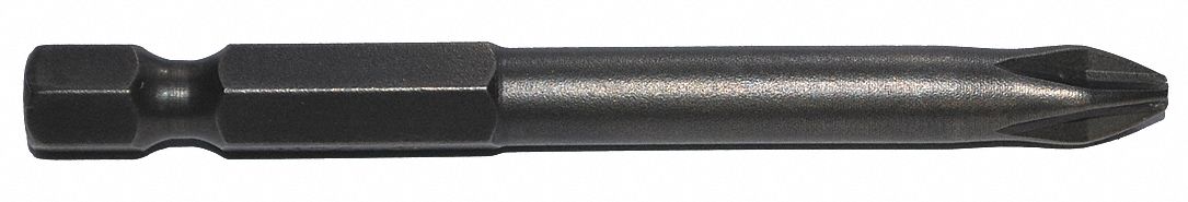 Power Bit: Power Bit, Imperial, PH2 Bit Industry Size, #2 Bit Size, Std, Hex, S2 Steel, 5 PK
