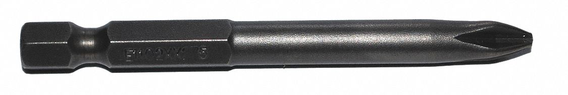 Power Bit: Power Bit, Imperial, PH2 Bit Industry Size, #2 Bit Size, Std, Hex, Power, 250 PK
