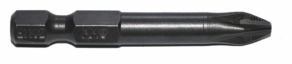 Power Bit: Power Bit, Imperial, PH2 Bit Industry Size, #2 Bit Size, ACR, Hex, S2 Steel, 5 PK