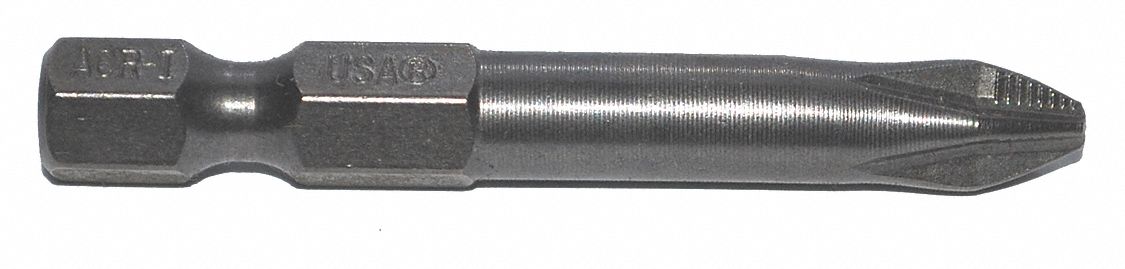 Power Bit: Power Bit, Imperial, PH2 Bit Industry Size, #2 Bit Size, ACR, Hex, S2 Steel, 5 PK