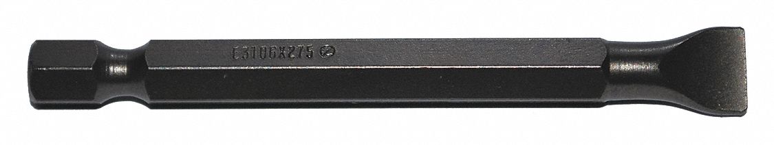 Power Bit: Power Bit, Slotted Head, Imperial, 12F-14R Bit Industry Size, Std, Hex, 5 PK