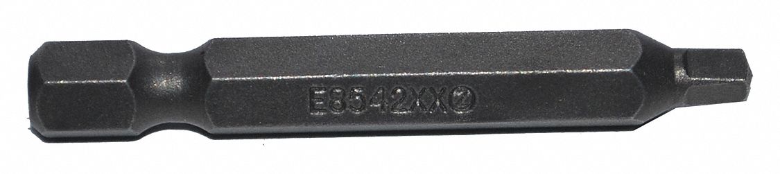 Power Bit: Power Bit, Imperial, #2 Bit Size, S2 Bit Industry Size, Std, Hex, S2 Steel, 250 PK