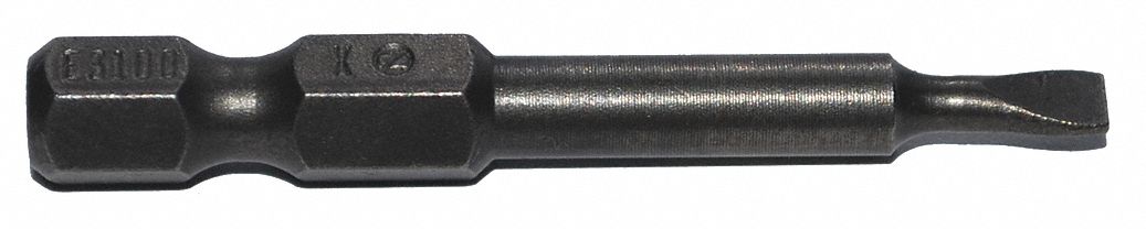 Power Bit: Power Bit, Slotted Head, Imperial, 3F-4R Bit Industry Size, Std, Hex, Power, 5 PK