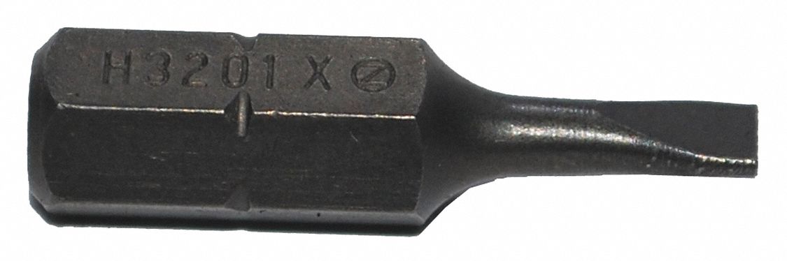 Insert Bit: Insert Bit, Slotted Head, Imperial, 3F-4R Bit Industry Size, Std, 1 in Overall Lg