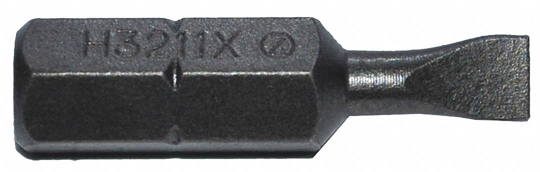 Insert Bit: Insert Bit, Slotted Head, Imperial, 4F-5R Bit Industry Size, Std, Hex, 5 PK