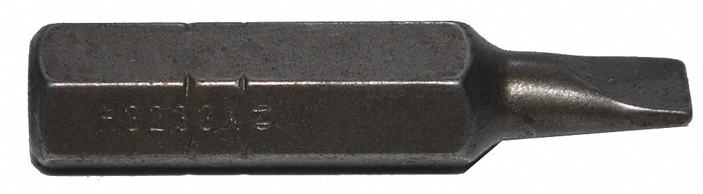 Insert Bit: Insert Bit, Slotted Head, Imperial, 8F-10R Bit Industry Size, Std, Hex, 5 PK