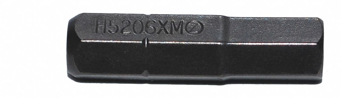 Insert Bit: Insert Bit, Metric, Hex Head, 6 mm Bit Industry Size, Std, 1 in Overall Lg, 5 PK