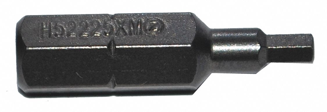Insert Bit: Insert Bit, Metric, Hex Head, 2.5 mm Bit Industry Size, Std, Hex, S2 Steel, 5 PK