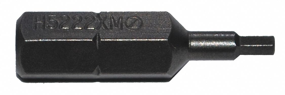 Insert Bit: Insert Bit, Metric, Hex Head, 2 mm Bit Industry Size, Std, 1 in Overall Lg, 5 PK