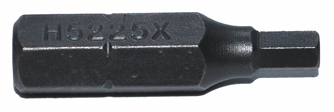 Insert Bit: Insert Bit, Imperial, Hex Head, 1/8 in Bit Industry Size, Std, Hex, Power, 5 PK