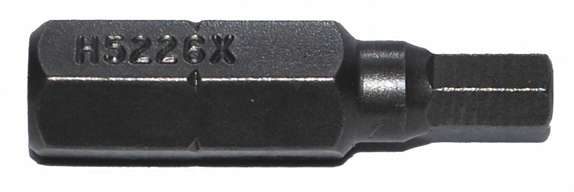 Insert Bit: Insert Bit, Imperial, Hex Head, 9/64 in Bit Industry Size, Std, Hex, Power, 5 PK