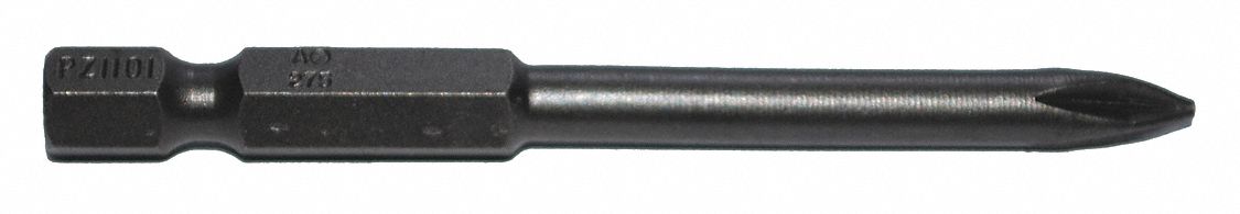 Power Bit: Insert Bit, Imperial, Pozidriv® Head, PZ2 Bit Industry Size, Std, Hex, Power, 5 PK