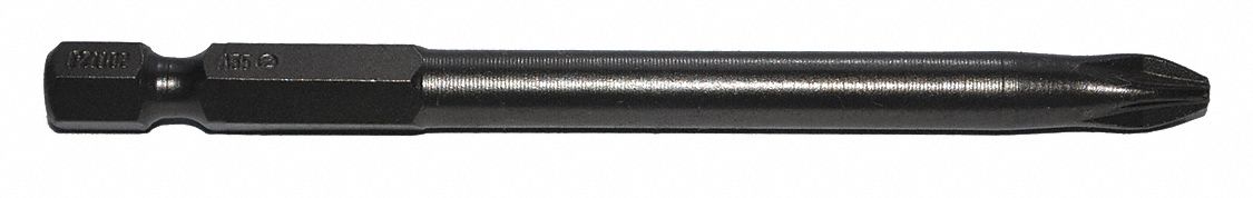 Power Bit: Insert Bit, Imperial, Pozidriv® Head, PZ2 Bit Industry Size, Std, Hex, Power, 5 PK