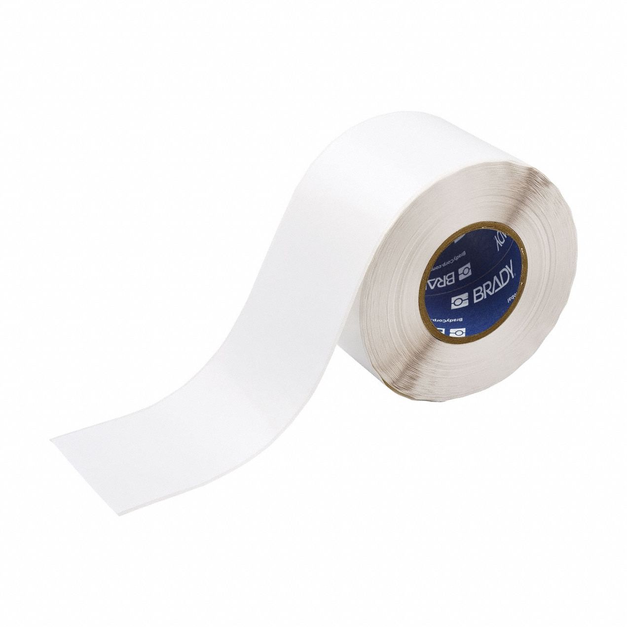 Continuous Label Stock: 4 in x 300 ft, Polyester, White (Gloss), Outdoor