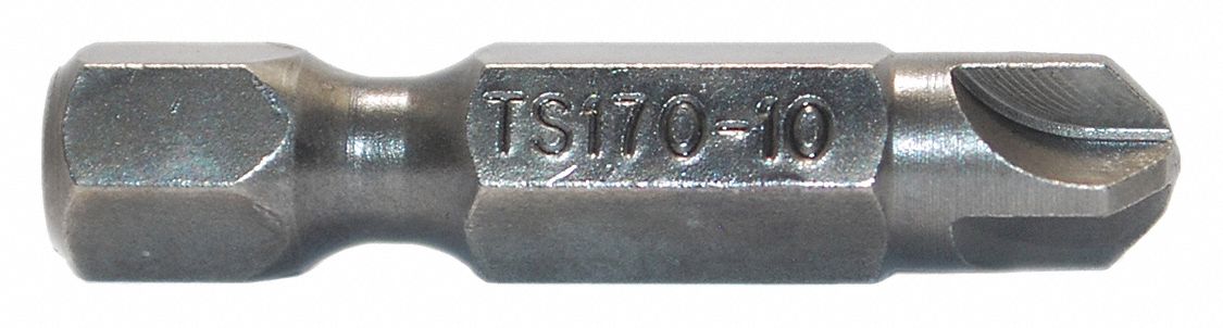 Power Bit: Power Bit, Imperial, Torq-Set Head, #10 Bit Industry Size, Std, Hex, Power, 5 PK