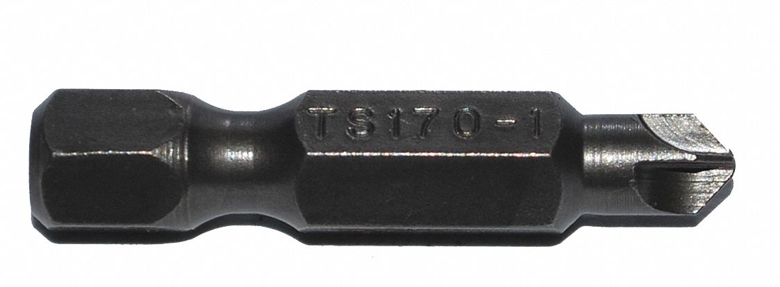 Power Bit: Power Bit, Imperial, Torq-Set Head, #1 Bit Industry Size, Std, Hex, S2 Steel, 5 PK