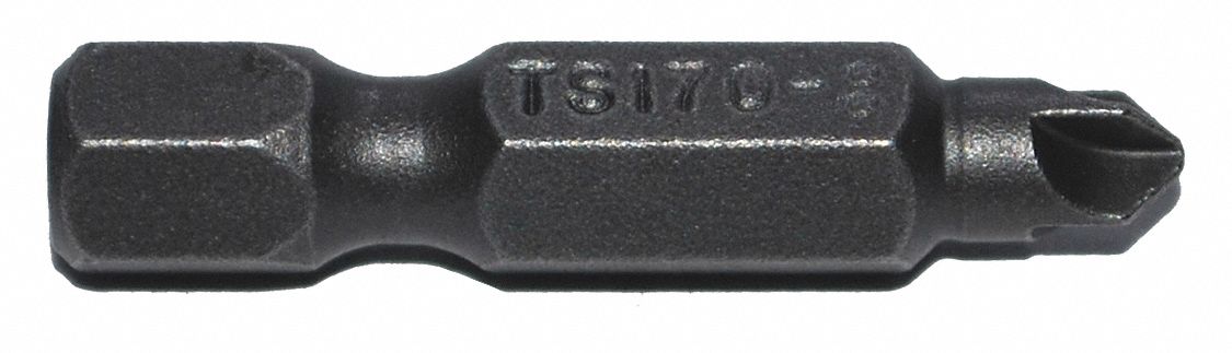 Power Bit: Power Bit, Imperial, Torq-Set Head, #3 Bit Industry Size, Std, Hex, S2 Steel, 5 PK
