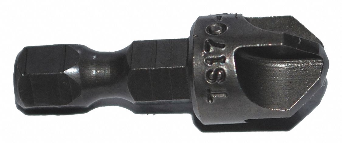 Power Bit: Power Bit, Imperial, Torq-Set Head, #4 Bit Industry Size, Std, Hex, S2 Steel, 5 PK