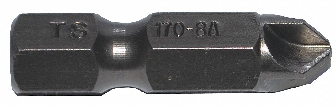 Power Bit: Power Bit, Imperial, Torq-Set Head, #8 Bit Industry Size, Std, Hex, S2 Steel, 5 PK