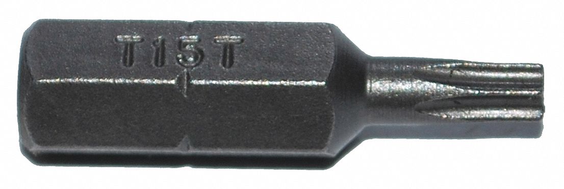 Insert Bit: Insert Bit, Imperial, Security Torx® Head, TR15 Bit Industry Size, Security, 5 PK