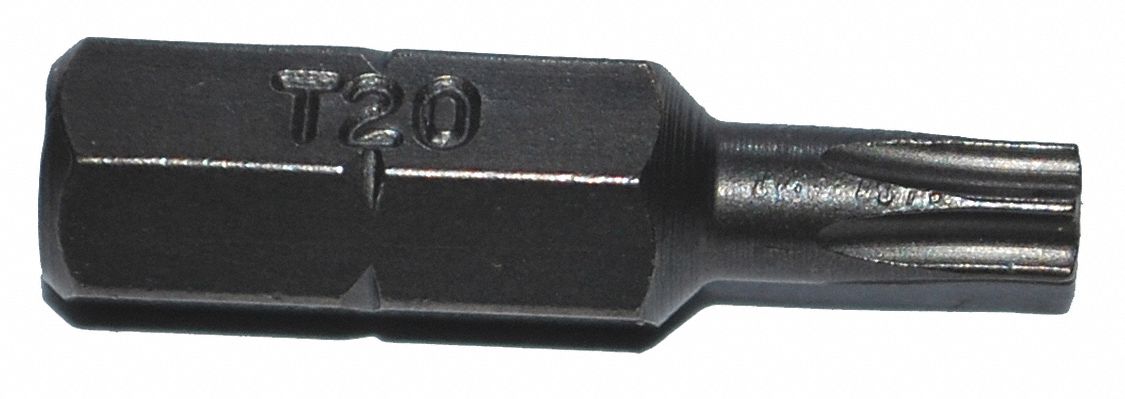 Insert Bit: Insert Bit, T20 Bit Size, Imperial, Torx® Head, T20 Bit Industry Size, 250 PK