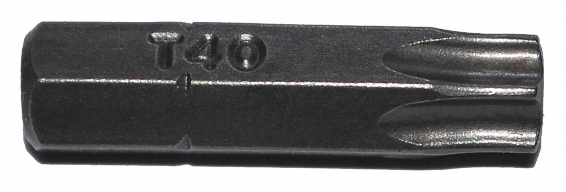 Insert Bit: Insert Bit, T40 Bit Size, Imperial, Torx® Head, T40 Bit Industry Size, Std, 5 PK