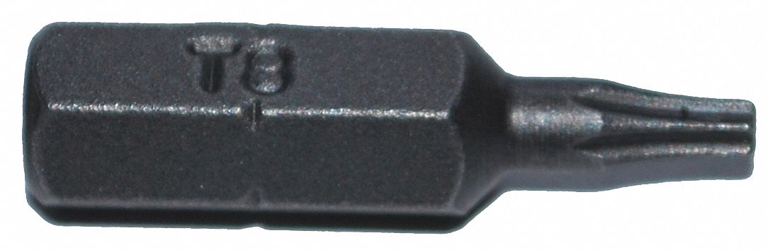 Insert Bit: Insert Bit, T8 Bit Size, Imperial, Torx® Head, T8 Bit Industry Size, Std, 5 PK