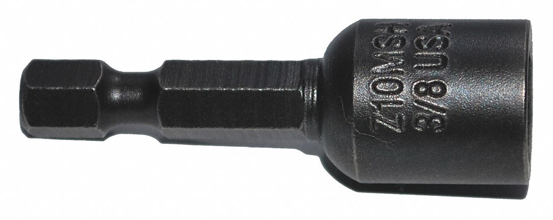Nutsetter: Nutsetter, Imperial, 3/8 in Fastening Size, Hex, 1/4 in Shank Size, Steel