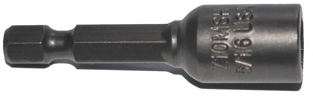 Nutsetter: Nutsetter, Imperial, 5/16 in Fastening Size, Hex, 1/4 in Shank Size, Steel