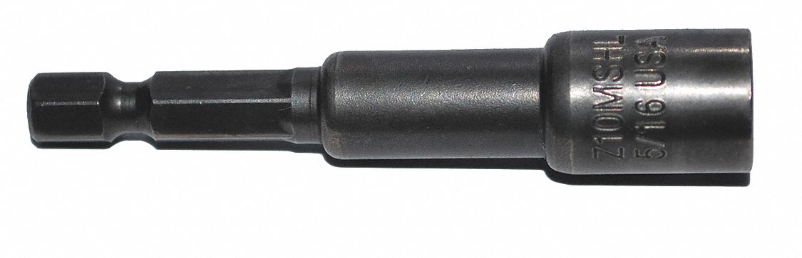 Nutsetter: Nutsetter, Imperial, 5/16 in Fastening Size, Hex, 1/4 in Shank Size, Steel