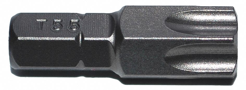 Insert Bit: Insert Bit, T55 Bit Size, Imperial, Torx® Head, T55 Bit Industry Size, Std, 5 PK