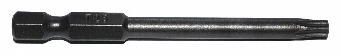 Power Bit: Power Bit, T25 Bit Size, Imperial, Torx® Head, T25 Bit Industry Size, Std, 5 PK