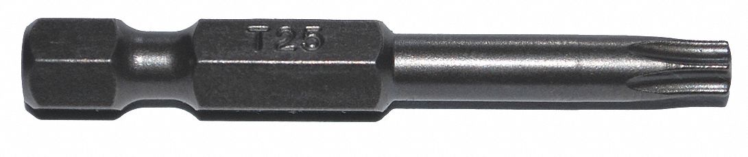 Power Bit: Power Bit, T25 Bit Size, Imperial, Torx® Head, T25 Bit Industry Size, Std, 5 PK