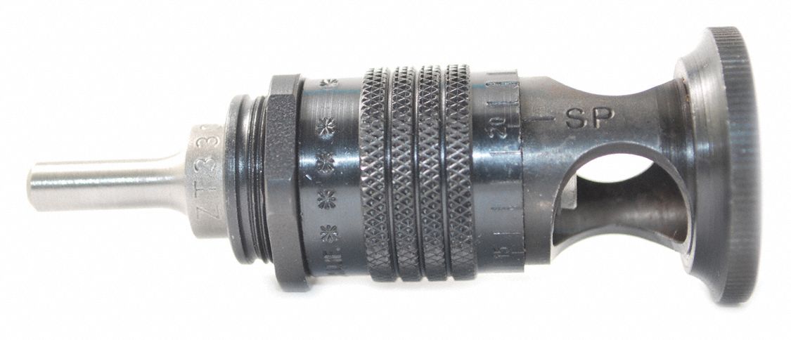 Countersink Cage: 5/8 in Cutter Capacity, Steel, 9/32 in Shaft Travel, 1/4"-28 Thread