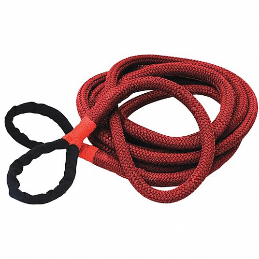 Kinetic Energy Recovery Rope: 20 ft Lg, 3/4 in Dia, Loop, Red
