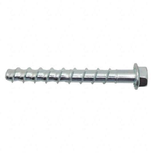 DEWALT Screw Anchor 3 in Overall Lg 3 8 in Dia Steel Zinc Plated External Hex Hex 50 PK