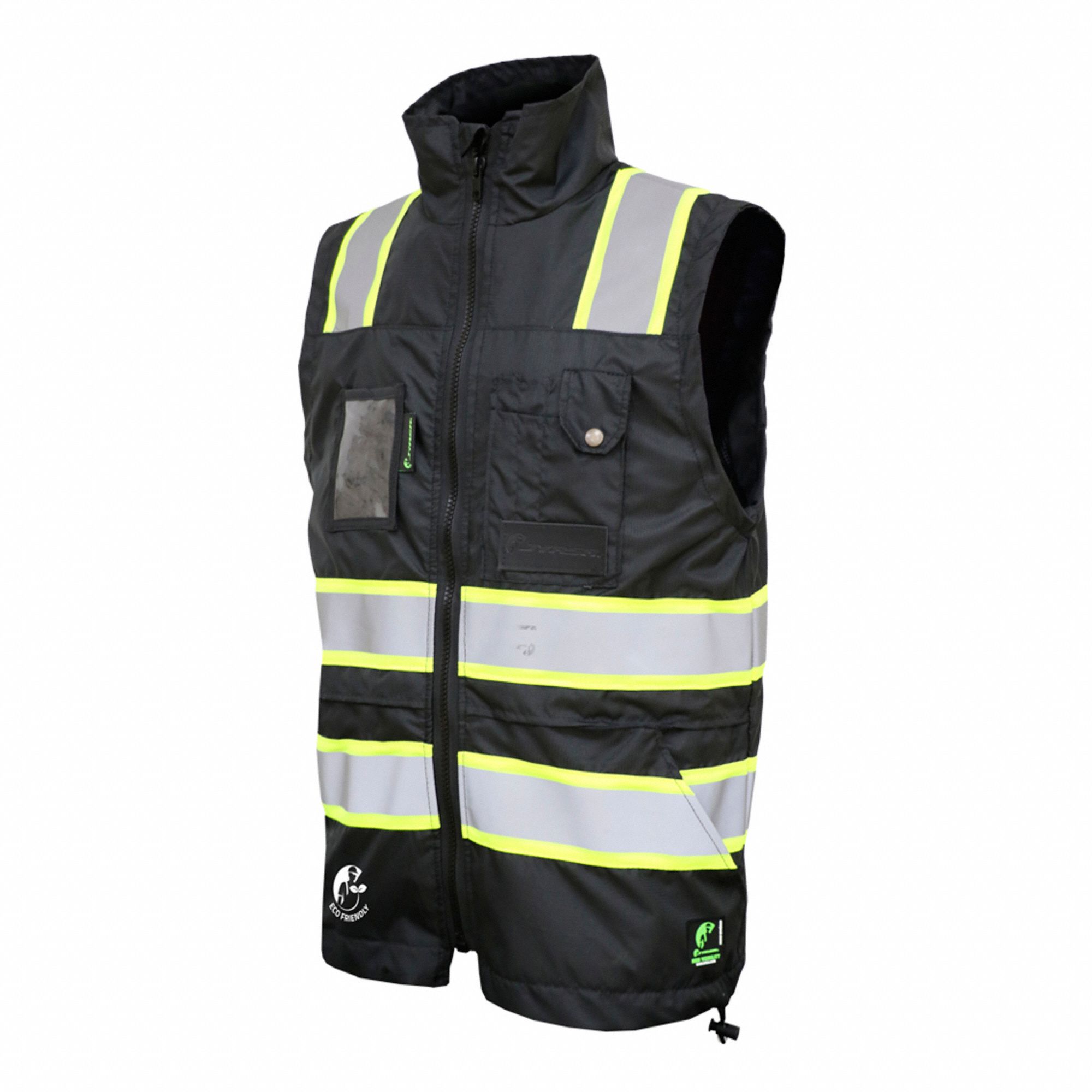 JYRSA Chaleco de Alta Visibilidad Negro Talla G Unisex Clase ANSI