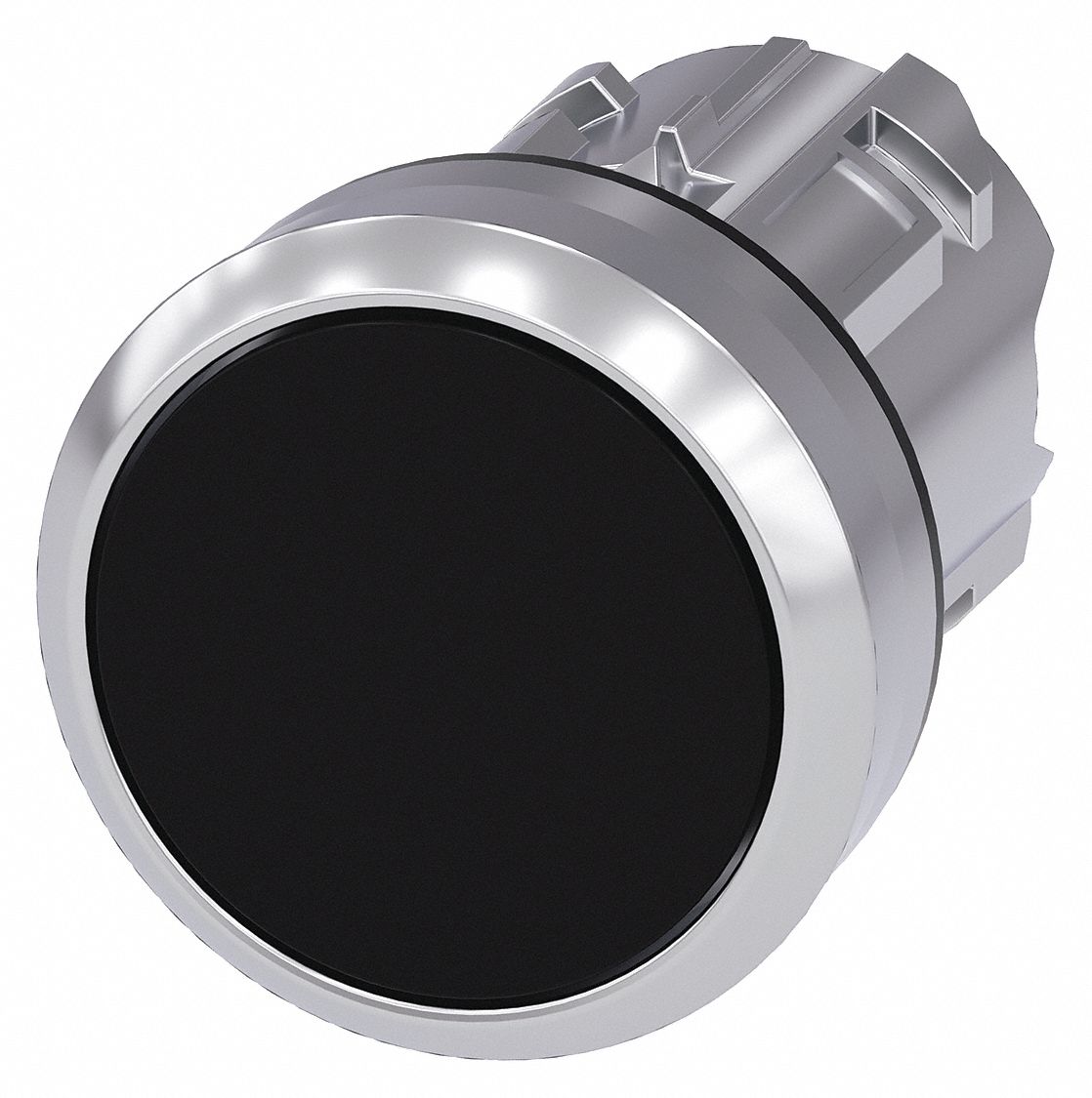 Flush Push Button: Black, 22 mm Mounting Size, Metallic, Maintained