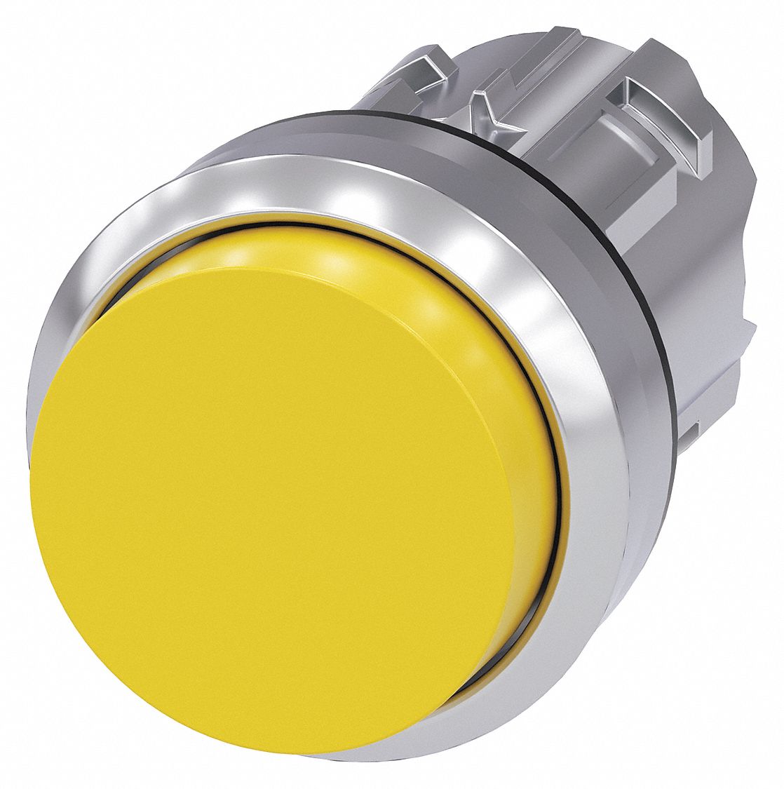 Extended Push Button: Yellow, 22 mm Mounting Size, Metallic, Momentary