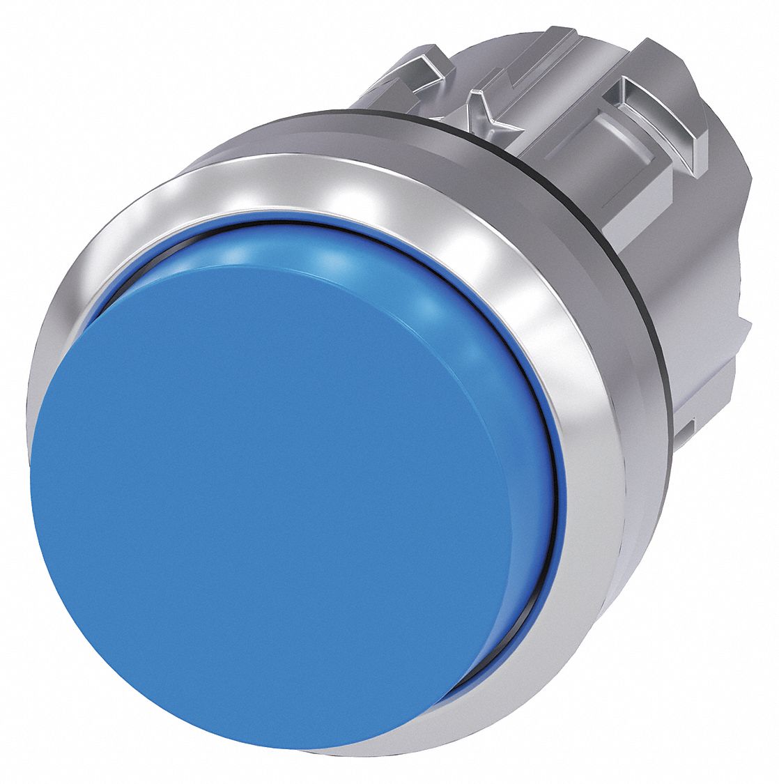 Extended Push Button: Blue, 22 mm Mounting Size, Metallic, Momentary