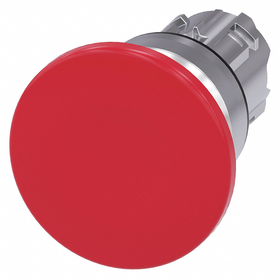 Mushroom Head Push Button: Red, 22 mm Mounting Size, Metallic, Momentary