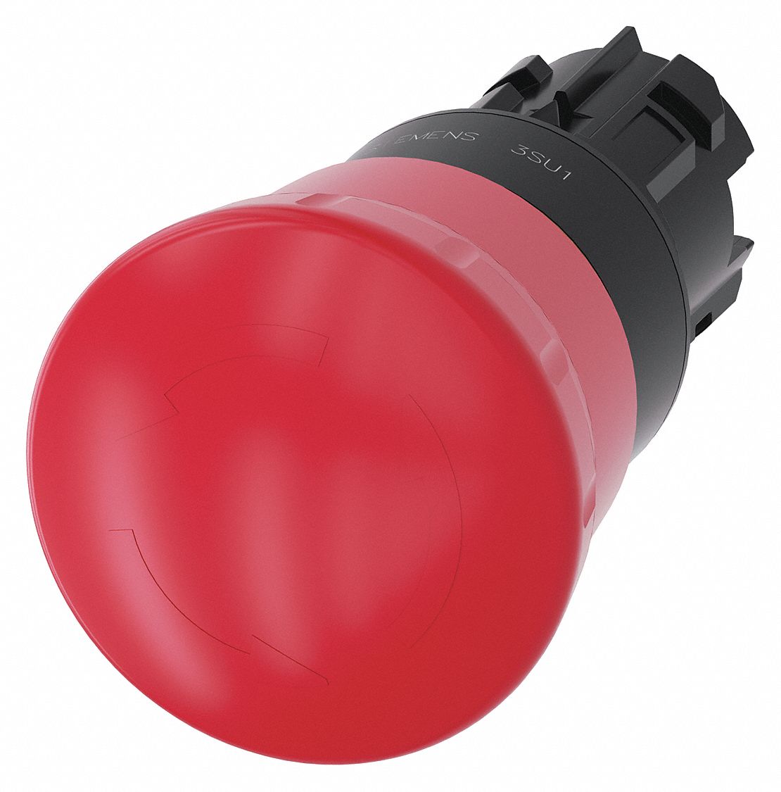 Mushroom Head Push Button: Red, 22 mm Mounting Size, Non-Metallic, Maintained