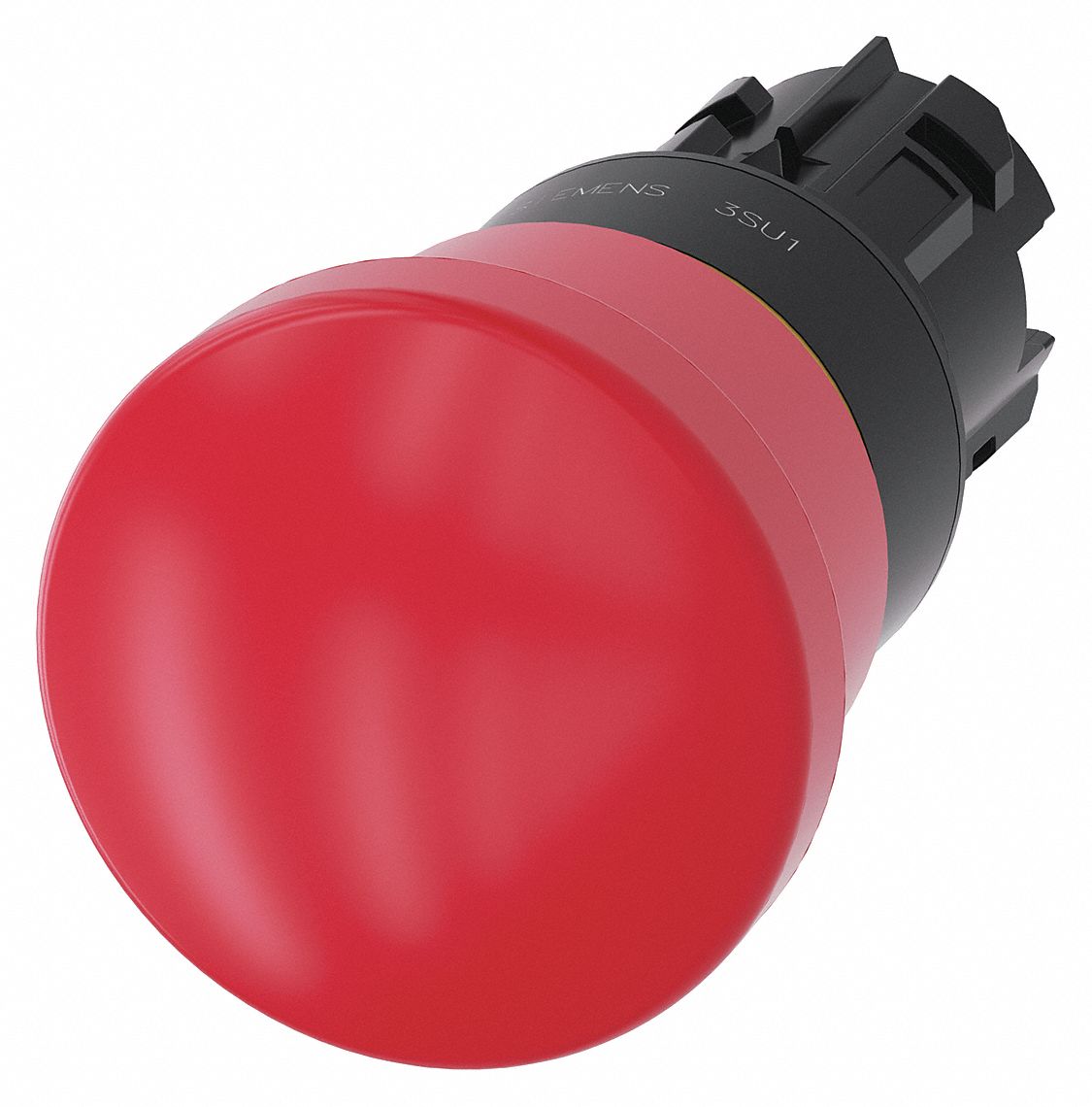 Mushroom Head Push Button: Red, 22 mm Mounting Size, Non-Metallic, Maintained