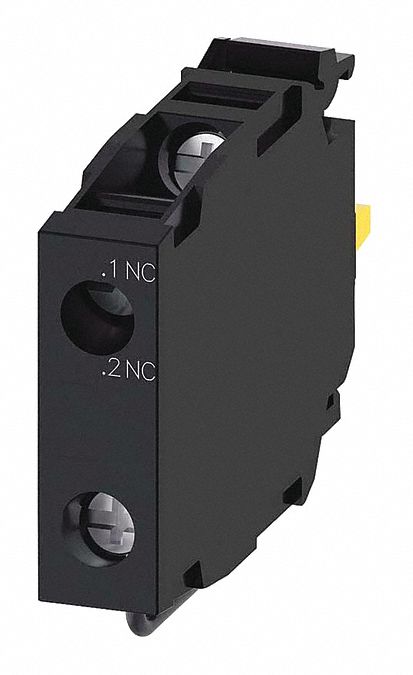 Contact Block: 22 mm Panel Mounting Size, 1NC, Momentary, 3SU1 Series, Screw Terminals