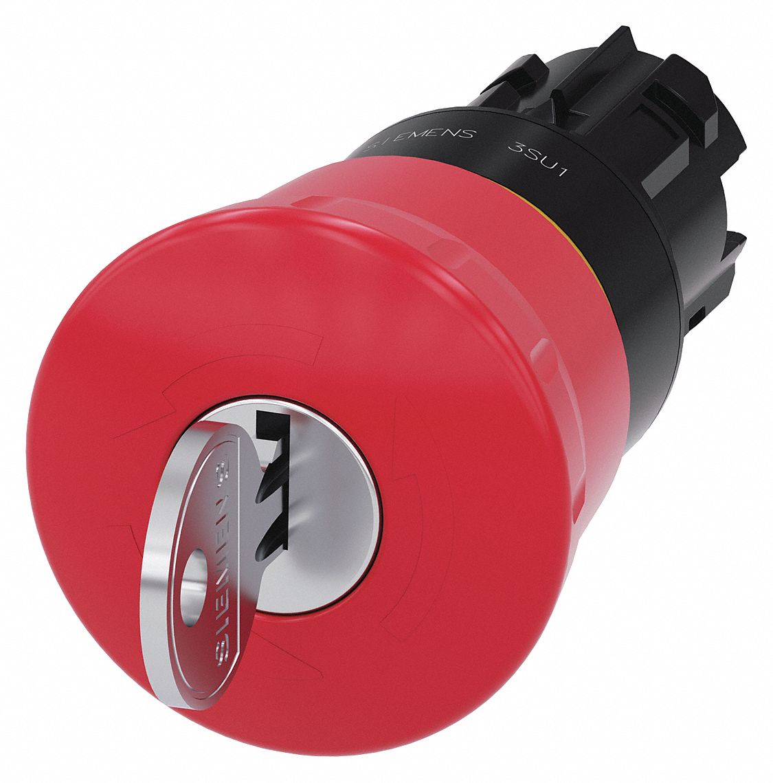 Mushroom Head Push Button: Red, 22 mm Mounting Size, Non-Metallic, Maintained