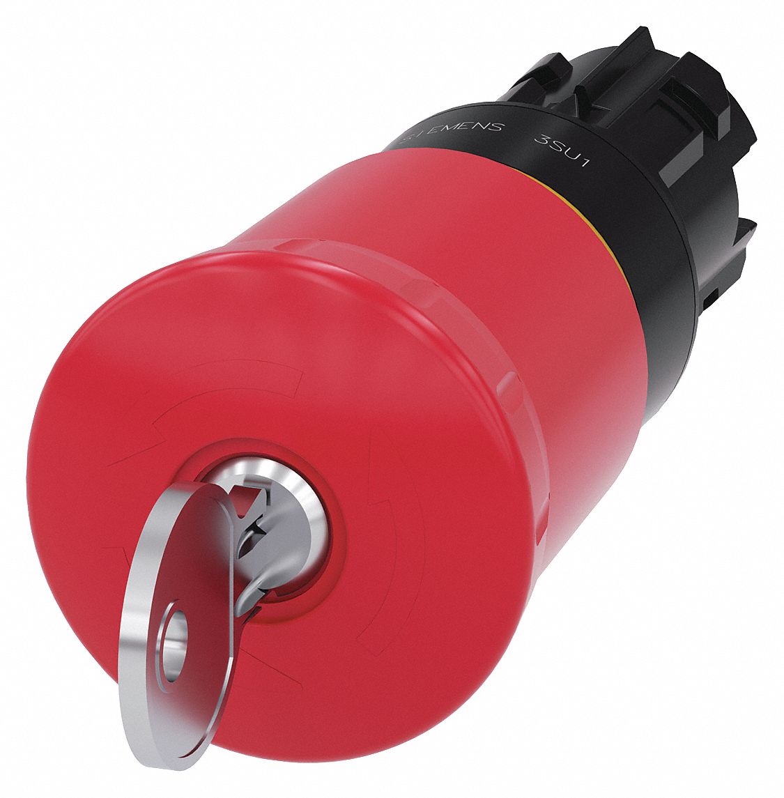 Mushroom Head Push Button: Red, 22 mm Mounting Size, Non-Metallic, Maintained