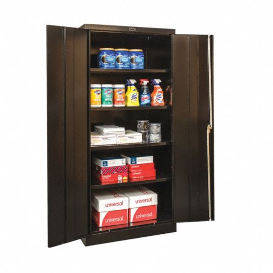 APPROVED VENDOR Storage Cabinet: 36 in x 24 in x 72 in, 4 Shelves, Swing  Handle & Keyed, 24 ga Panel