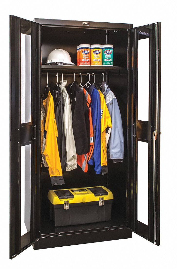 ARMOIRE RANGEMENT,H 72 PO,LA 36 PO,NOIR