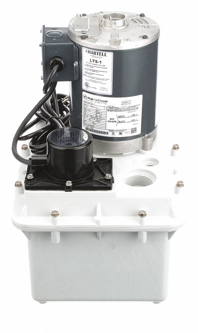 HARTELL Sink Drain Pump System, 1/3 hp, Switch Actuation Vertical Float